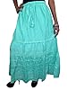 Womans Skirts Tiered Sea Blue Gypsy Bohemian Maxi Full Length Skirt