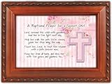 Baptismal Prayer Girl Woodgrain Inspirational Music Box Plays Jesus Loves Me
