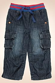 Pure Cotton Ribbed Waistband Regular Fit Pull On Jeans