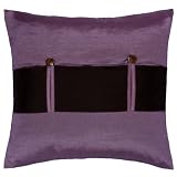 Decorative Handmade Purple & Black Thai Silk Cushion Cover / Pillow Sham