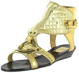 Naughty Monkey Women's One Way Ticket Sandal Flat,Gold,9 M US