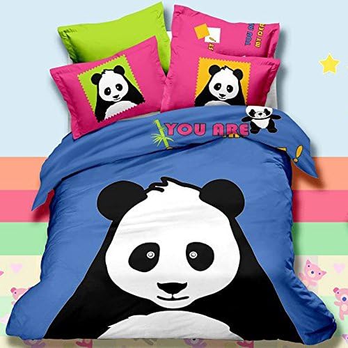 3D Phosphorescent Bedding, Cotton Child Cartoon 4-Piece Set, Student Bedding , Panda , Queen