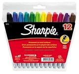 Sharpie Fine Point Permanent Markers, 12 Colored Markers(30072)