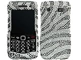 Zebra Silver Bling Rhinestone Faceplate Diamond Crystal Hard Skin Case Cove ....