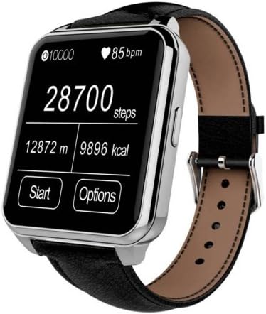 F2 1.55 inch IPS Full View HD LCD Screen Waterproof Smartwatch with Leather Brand for Smartphone, Bluetooth 4.0 / Heart Rate Sensor / Pedometer / Remote-control (Silver + Black)