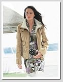 Noble blouson pilote de crème beige (855)