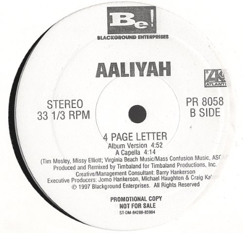 4 Page Letter Aaliyah CD Covers