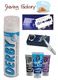 Razors & Blades:Shaving Factory Shaving Set (Derby Extra, Derby Foam, Fonex AS Cream, SF Razor)