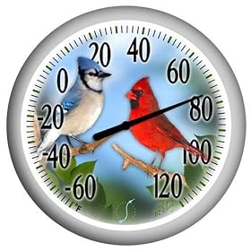Springfield Precision Instruments Model 90012 13.25" Birds Low Profile Patio Thermometer