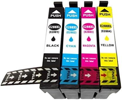 ZHINK Remanufactured Ink Cartridge Replacement for Epson 288 288XL (1 Black, 1 Cyan, 1 Magenta, 1 Yellow) 4 Pack for Expression XP-330 Expression XP-430 Expression XP-434 Printer