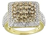 10KT 2.00CTW WHITE AND CHAMPAGNE DIAMOND RING