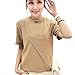 ROPALIA Women's Summer Cotton Short Sleeve Striped Casual Blouse Coffee