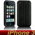 AEVI24 Apple iPhone 3G / 3GS Designer Schutzh�lle Silikon TPU H�lle Etui Tasche Case Hard Cover Reifen Reifenprofil Tire Schwarz Black TOP