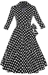 Bubble Dress Flared-Skirt  Lace Vintage Belted Cotton Tunic  With a Bow(s)