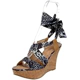 GUESS Women's Jingman Wedge,Blue Multi/Ambra 10,9 M US