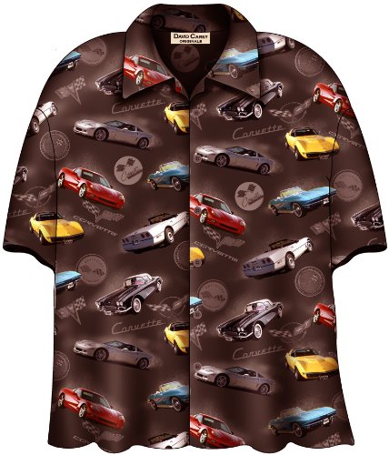 David Carey Men's Corvette Cars Hawaiian Camp Shirt