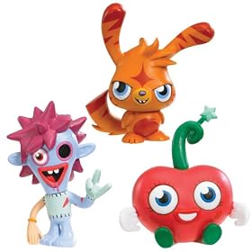 Moshi Monsters Katsuma Luvli and Zommer Posable Figures