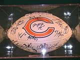 2011 Chicago Bears Team Signed Autographed Full Size Football Forte Hester Urlacher Coa + Hologram W/ FOOTBALL HOLDER