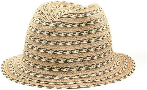 Raffaello Bettini Men's Sisal Fedora Hat in Toast Size Large