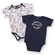NFL Patriots Infant Two Pack Short-Sleeve Solid and Print Bodysuits, 3-6 Months