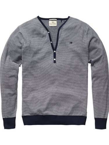 Scotch & Soda Herren Freizeithemd 12010360026 - Basic granddad - cotton melange, Gr. 48 (M Preisvergleich