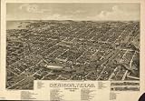 Denison, Texas, Grayson County 1886. Beck & Pauli, litho., large historic panoramic map reprint 52x36