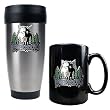 Minnesota Timberwolves NBA Stainless Steel Travel Tumbler & Black Ceramic Mug Set - Primary Logo by Great American Products