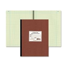 National Brand Computation Notebook, 4 X 4 Quad, Brown, Green Paper, 11.75 x 9.25 Inches, 75 Sets (43648)