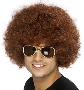 Bliss Pro's Brown Afro Wig Halloween Costume Party Wig 70's Retro Disco Fro Curly