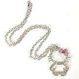 Hello Kitty Figure Necklace Pendant Bowknot Pink