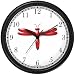 Red Dragonfly or Dragon Fly - JP Wall Clock by WatchBuddy Timepieces (Hunter Green Frame)