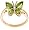 Yellow Gold Overlay Sterling Silver Peridot w/ Diamond Accent Butterfly Ring, Size 5