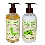 Little Twig All Natural Organic Unscented Hypoallergenic Baby Shampoo & Wash and Conditioning Detangler With Jojoba Essential Oil, Rosemary & Cucumber, Synthetic Fragrance Free, 8.5 oz. each