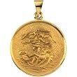 18K Yellow Gold St. Michael Medal - 24.50mm