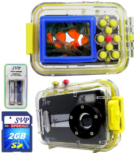 SVP Acqua DC-1231Bk 12MP Max. Digital Still Camera with waterproof case (2GB High Speed SD Card & AAA Rechargeable Set Included)