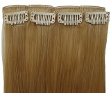 Clip in hair extension 18, 8 pieces, remi human hair for hi lite, dark blonde