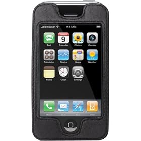 Griffin Elan Leather Sleeve Case with Clip for iPhone 1G (Black)