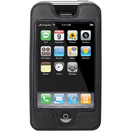 Wireless: Griffin Elan Leather Sleeve Case with Clip for iPhone  Black 