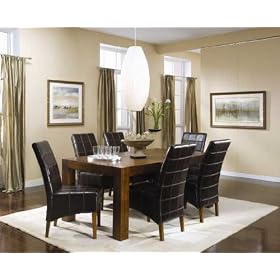 Summit Seven Piece Dining Set With Leather Chairs