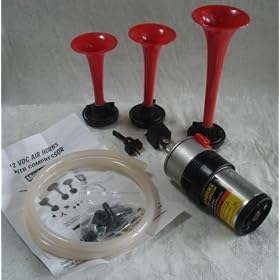 Air Horn Triple 135 DB Loud 12V Kit Car Truck Van New