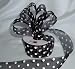 Organza Polka Dot Ribbon - 1 1/2"- Black/White Dots - 25 Yards (75 Ft)
