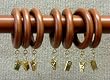 1-3/8" Solid Wood Drapery Rings with Brass Clips in Walnut Finish [CAPITOL CITY LUMBER]