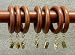 1-3/8" Solid Wood Drapery Rings with Brass Clips in Walnut Finish [CAPITOL CITY LUMBER]