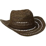 San Diego Hat Company Women's Open Weave Cowboy Hat with Braided Trim