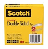 Scotch® Double Sided Tape 665-2P12-36, 1/2-inch x 1296 Inches, 2-Pack