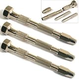 3 Pin Vise Pocket Watch Clock Drilling Tool & 2 Collets