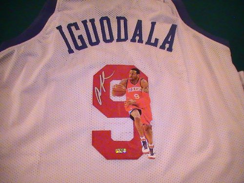 ANDRE IGOUODALA SIGNED AUTOGRAPHED JERSEY PHILADELPHIA 76ERS COA + PROOF PHOTO