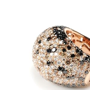 18kt Yellow Gold Diamond Pave Dome Ring Designer Jewelry