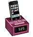 RCA RC130iPK Clock Radio with Built-In iPod Dock 4G Compatible with iPod and iPhone - Pink