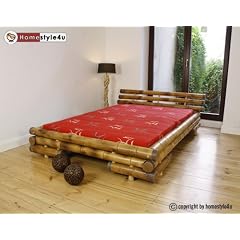 Bambusbett 160 x 200 cm in braun